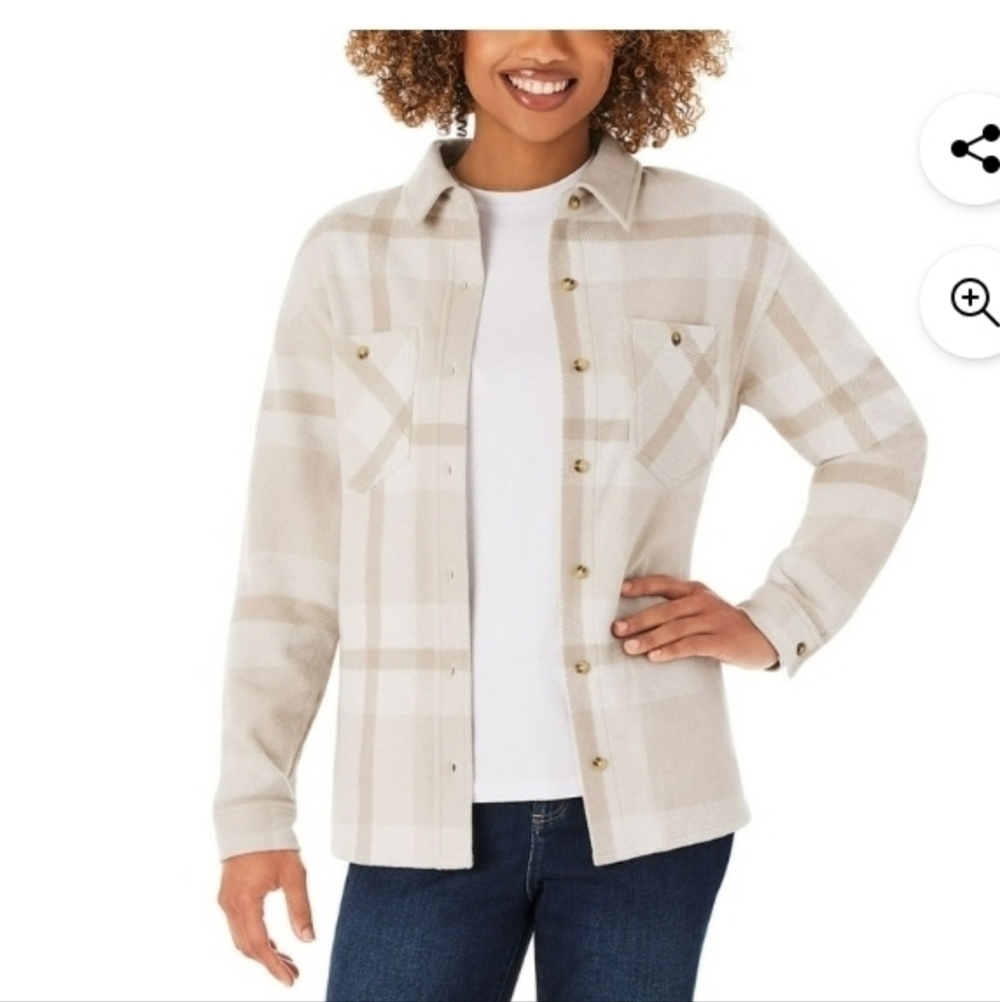 Member's Mark Women's Relaxed Fit Warm Long Sleeve Cozy Button Down